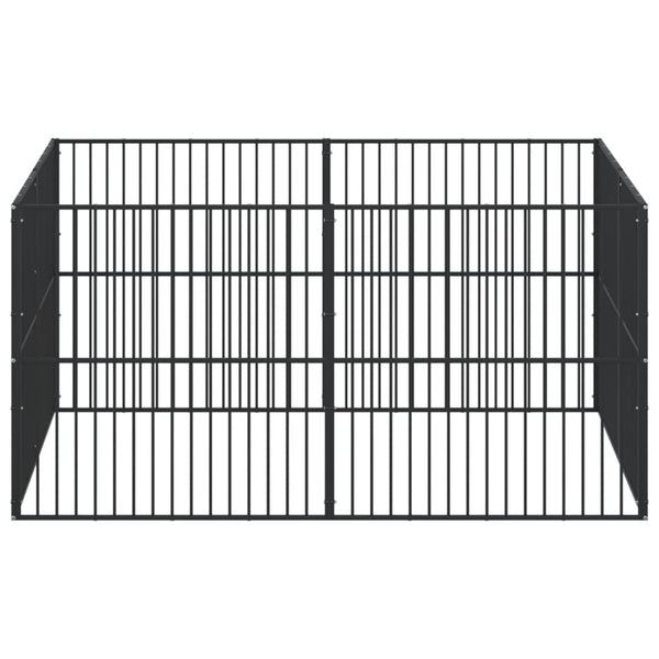 Musta koiranhäkki Steliade 8 paneelia (galvanoitu teräs)