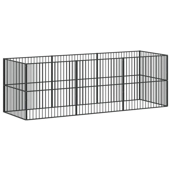Musta koiranhäkki Steliade 8 paneelia (galvanoitu teräs)