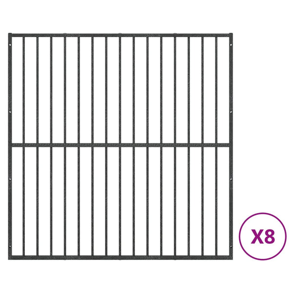 Musta koiranhäkki Steliade 8 paneelia (galvanoitu teräs)