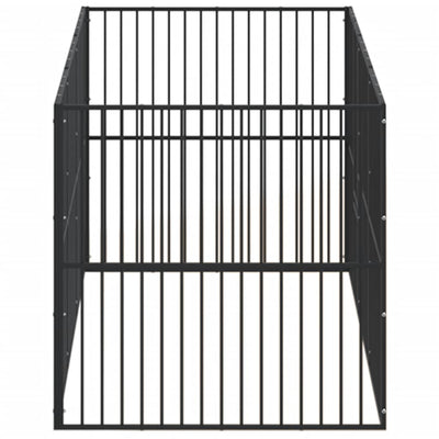 Musta koiranhäkki Hermihe (8 paneelia galvanoitu teräs)