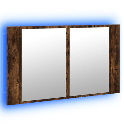 Kylpyhuoneen LED peilikaappi savutammi 80x12x45 cm akryyli