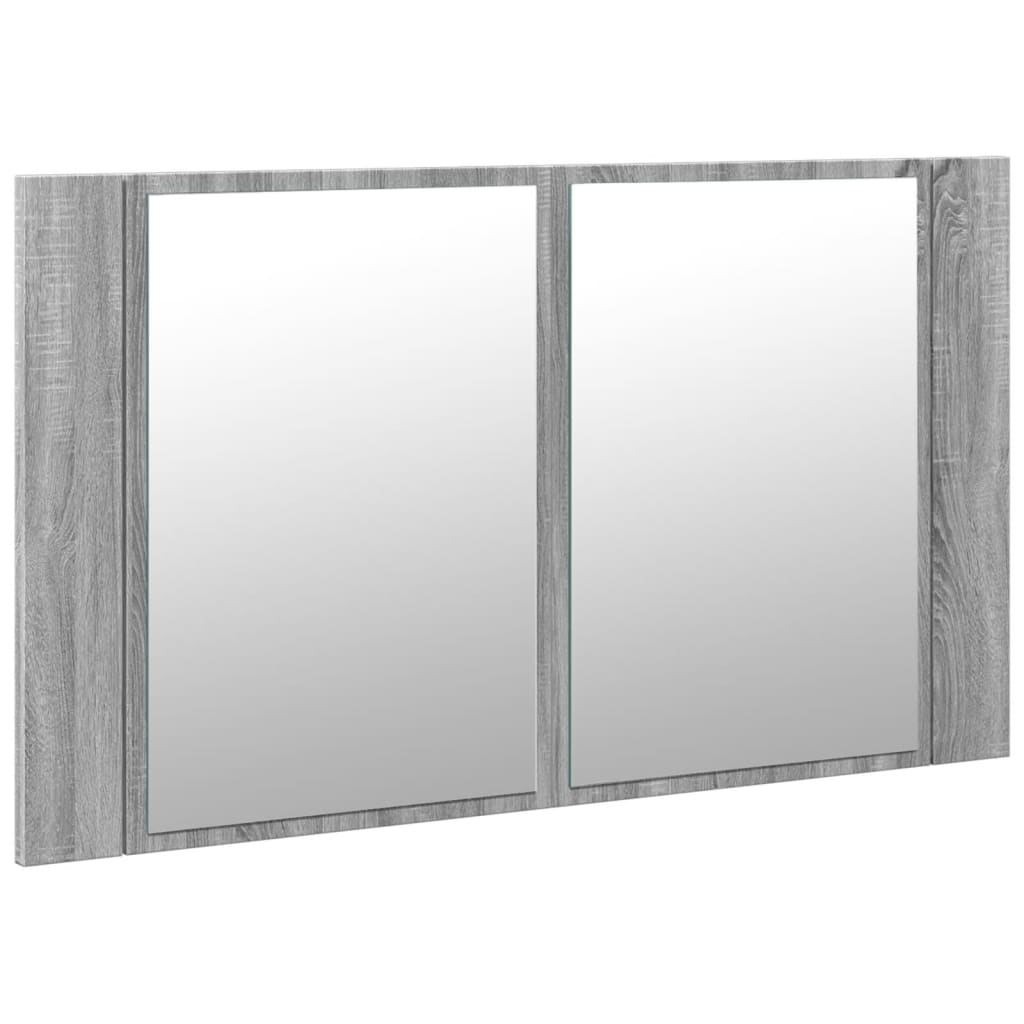 Harmaa kylpyhuoneen led peilikaappi Iordana 80x12x45cm (sonoma akryyli)