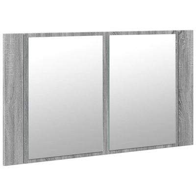 Kylpyhuoneen LED peilikaappi harmaa Sonoma 80x12x45 cm akryyli