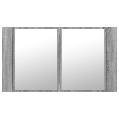 Kylpyhuoneen LED peilikaappi harmaa Sonoma 80x12x45 cm akryyli