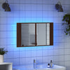 Kylpyhuoneen LED peilikaappi ruskea tammi 80x12x45 cm akryyli