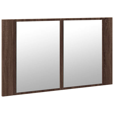 Kylpyhuoneen LED peilikaappi ruskea tammi 80x12x45 cm akryyli