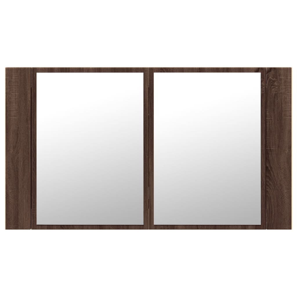 Ruskea tammi kylpyhuoneen led peilikaappi Iordana 80x12x45cm (akryyli)