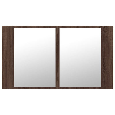 Kylpyhuoneen LED peilikaappi ruskea tammi 80x12x45 cm akryyli