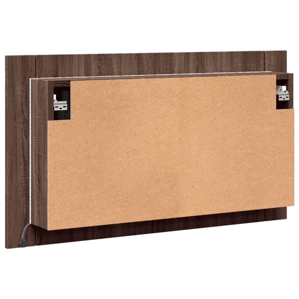 Ruskea tammi kylpyhuoneen led peilikaappi Iordana 80x12x45cm (akryyli)
