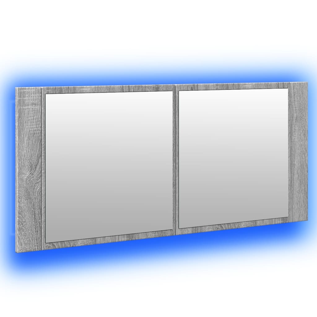 Harmaa kylpyhuoneen led peilikaappi Valumia 100x12x45cm (sonoma)