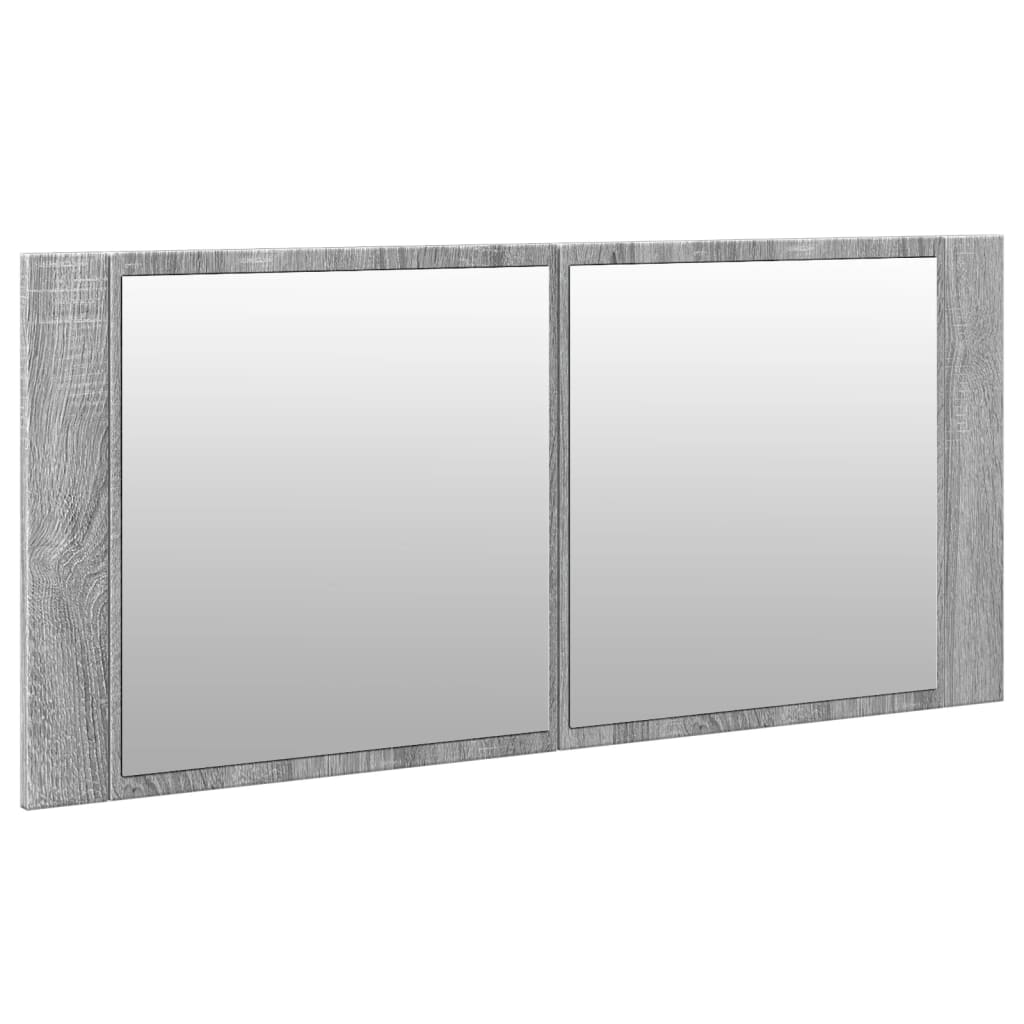 Harmaa kylpyhuoneen led peilikaappi Valumia 100x12x45cm (sonoma)