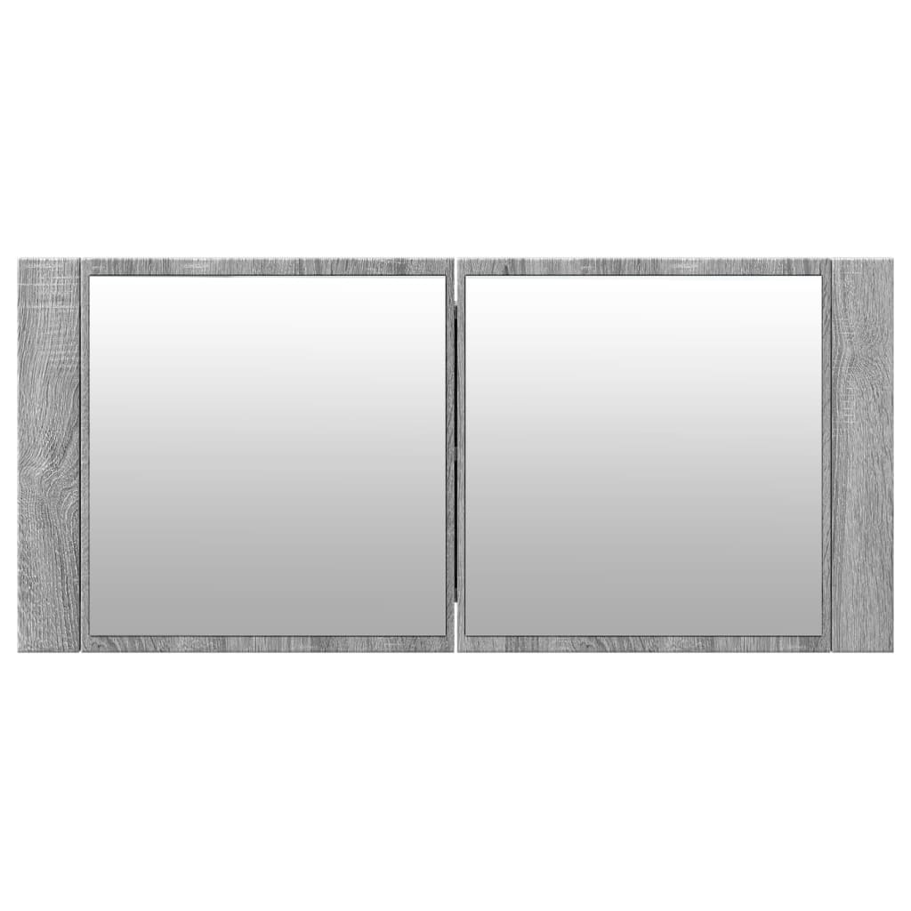 Harmaa kylpyhuoneen led peilikaappi Valumia 100x12x45cm (sonoma)
