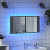 Kylpyhuoneen LED peilikaappi harmaa Sonoma 90x12x45 cm akryyli