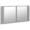 Kylpyhuoneen LED peilikaappi harmaa Sonoma 90x12x45 cm akryyli