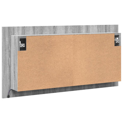 Kylpyhuoneen LED peilikaappi harmaa Sonoma 90x12x45 cm akryyli