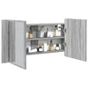 Kylpyhuoneen LED peilikaappi harmaa Sonoma 90x12x45 cm akryyli
