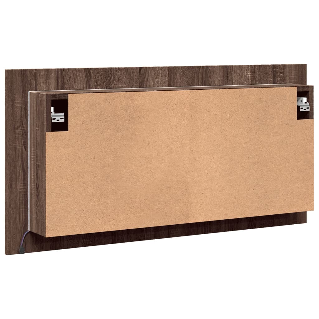 Ruskea tammi kylpyhuoneen led peilikaappi Delicia 90x12x45cm (akryyli)