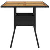 Musta puutarhapöytä akasiapuu ja polyrottinki Actiunea 80x80x75cm