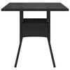 Musta puutarhapöytä Actiunea 80x80x75cm (lasilevyllä polyrottinki)