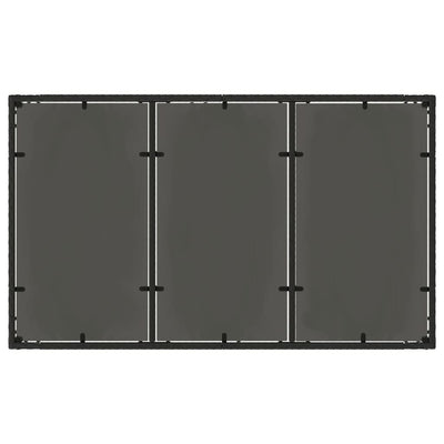 Puutarhapöytä lasipöytälevy musta 150x90x75 cm polyrottinki