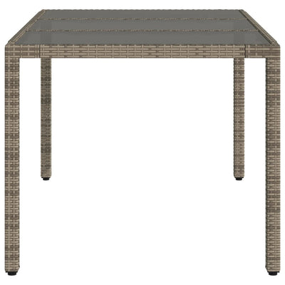 Puutarhapöytä lasipöytälevy harmaa 150x90x75 cm polyrottinki