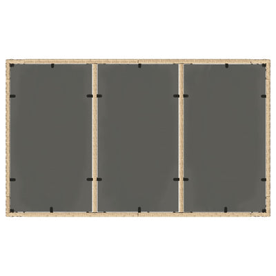 Puutarhapöytä lasipöytälevy beige 150x90x75 cm polyrottinki