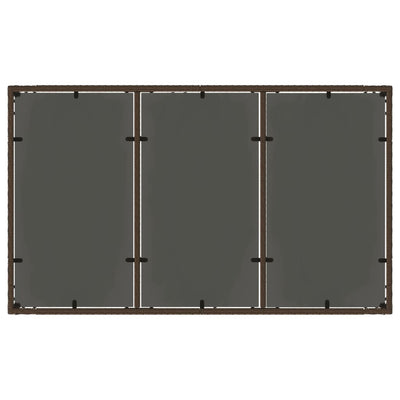 Puutarhapöytä lasipöytälevy ruskea 150x90x75 cm polyrottinki
