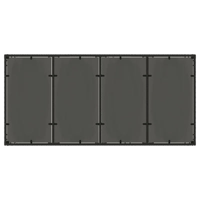 Musta puutarhapöytä lasipöytälevy Rovelino 190x90x75cm (polyrottinki)