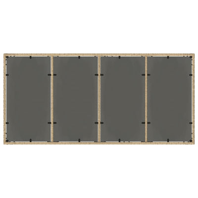 Puutarhapöytä lasipöytälevy beige 190x90x75 cm polyrottinki