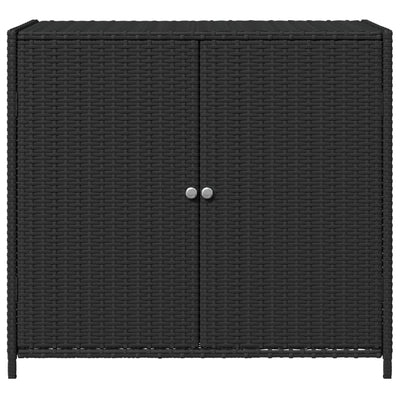 Puutarhan säilytyskaappi musta 83x45x76 cm polyrottinki