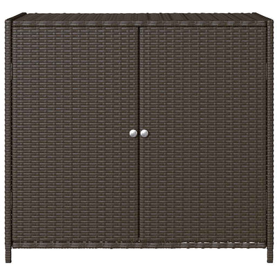 Ruskea puutarhan säilytyskaappi Chioveanu 83x45x76cm (polyrottinki)