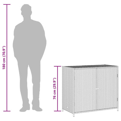 Harmaa puutarhan säilytyskaappi Chioveanu 83x45x76cm (polyrottinki)