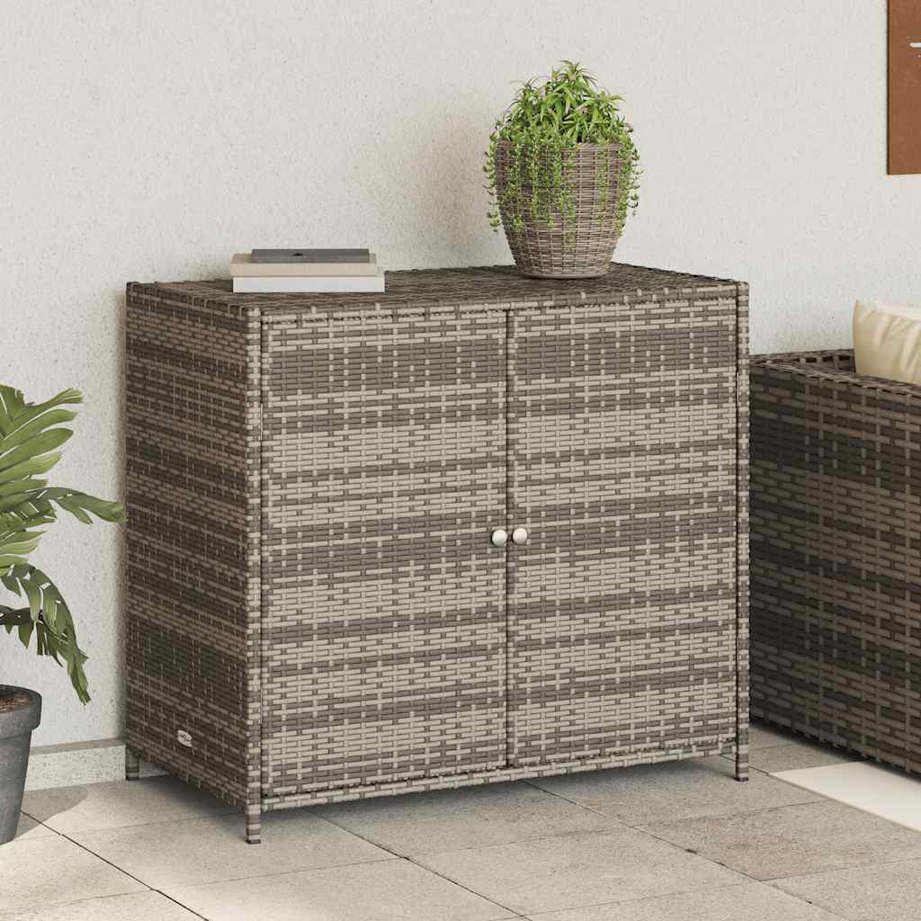 Harmaa puutarhan säilytyskaappi Chioveanu 83x45x76cm (polyrottinki)