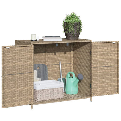 Puutarhan säilytyskaappi beige 83x45x76 cm polyrottinki