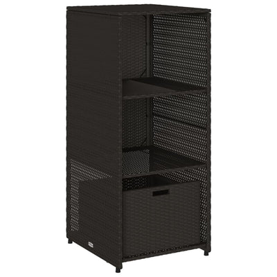 Puutarhan säilytyskaappi musta 50x55x115 cm polyrottinki