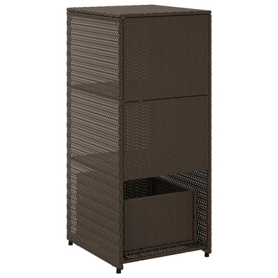 Puutarhan säilytyskaappi ruskea 50x55x115 cm polyrottinki