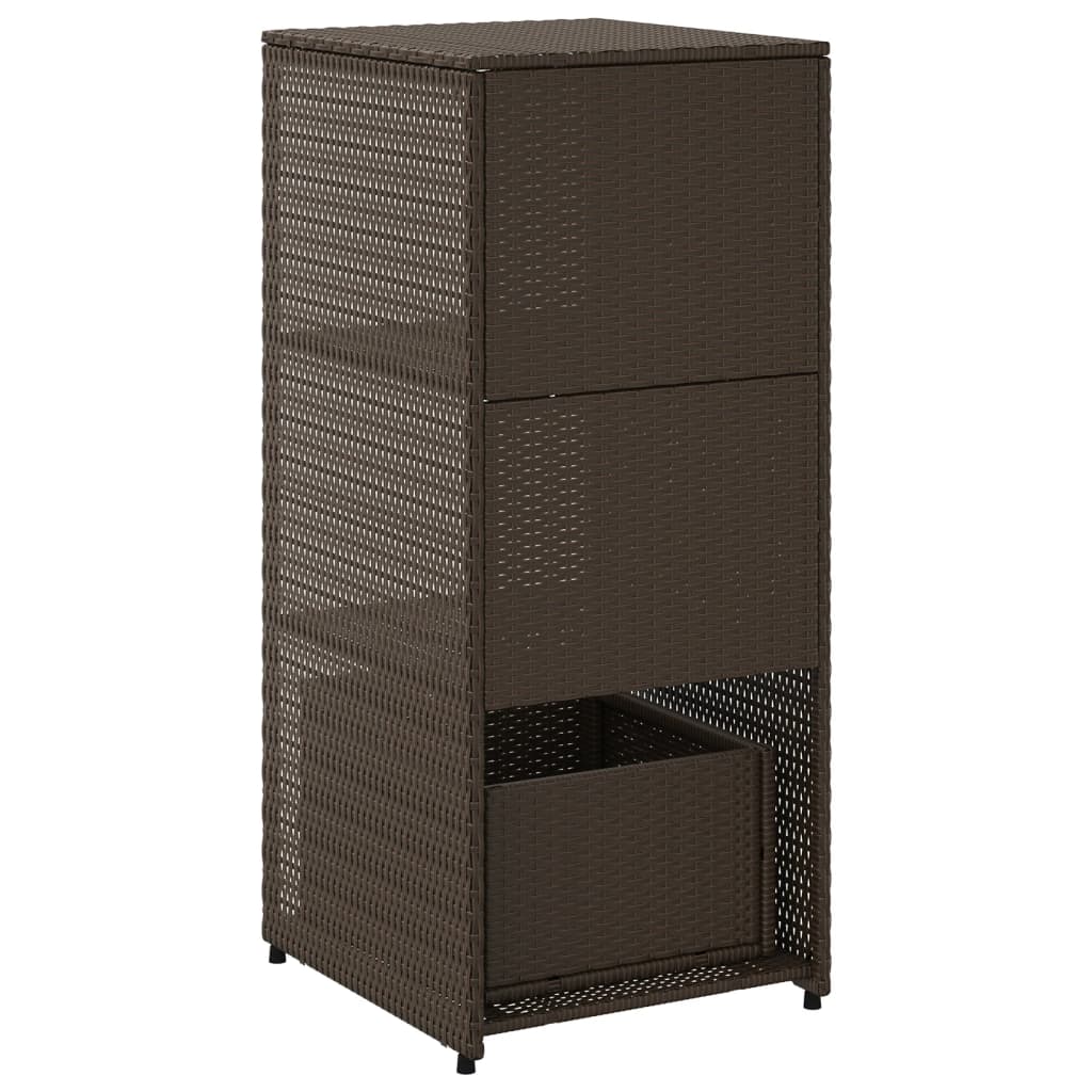 Ruskea puutarhan säilytyskaappi Alecsandrina 50x55x115cm (polyrottinki)