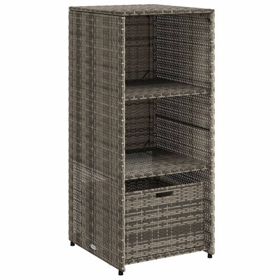 Puutarhan säilytyskaappi harmaa 50x55x115 cm polyrottinki