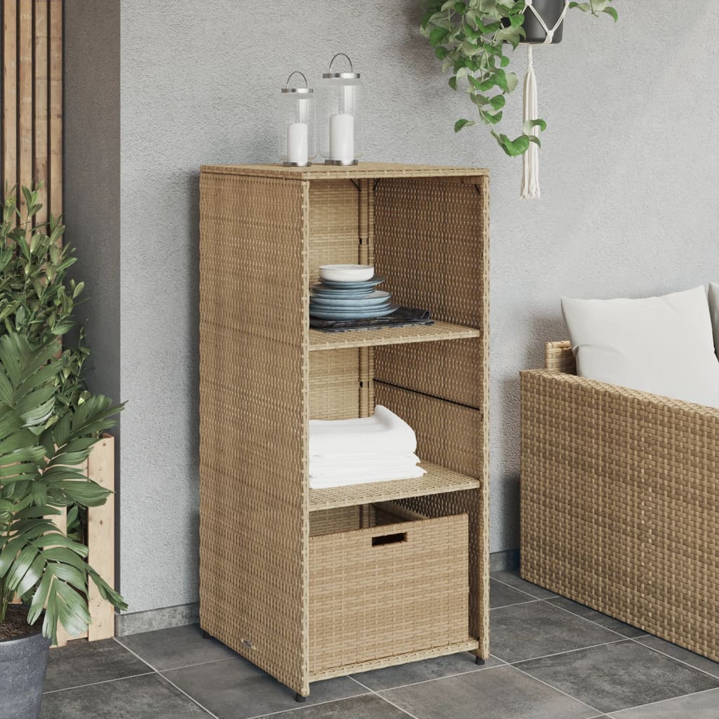 Beige puutarhan säilytyskaappi Alecsandrina 50x55x115cm (polyrottinki)