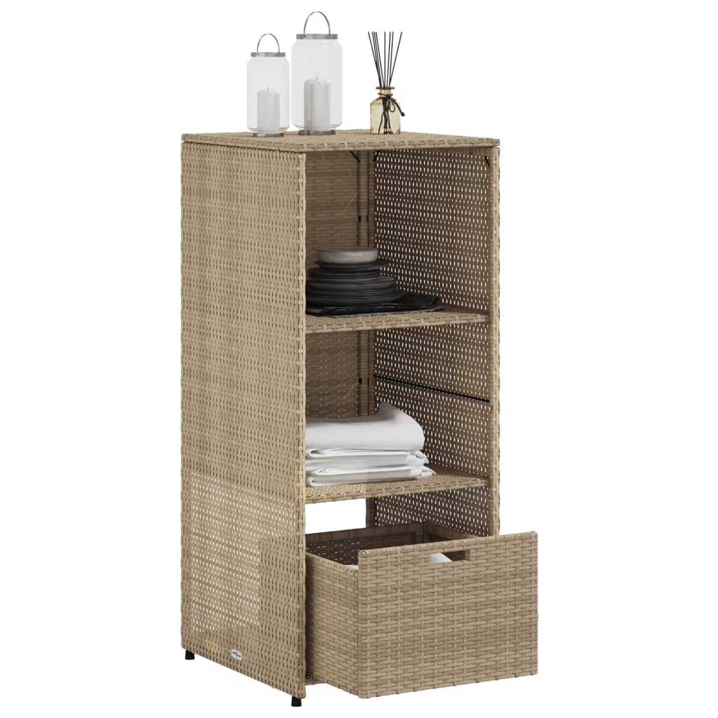 Beige puutarhan säilytyskaappi Alecsandrina 50x55x115cm (polyrottinki)