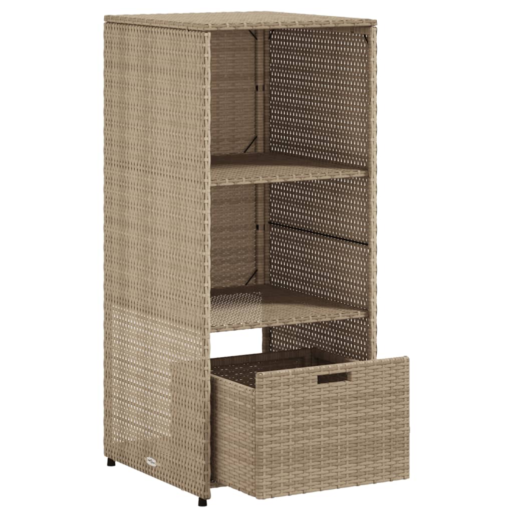 Beige puutarhan säilytyskaappi Alecsandrina 50x55x115cm (polyrottinki)