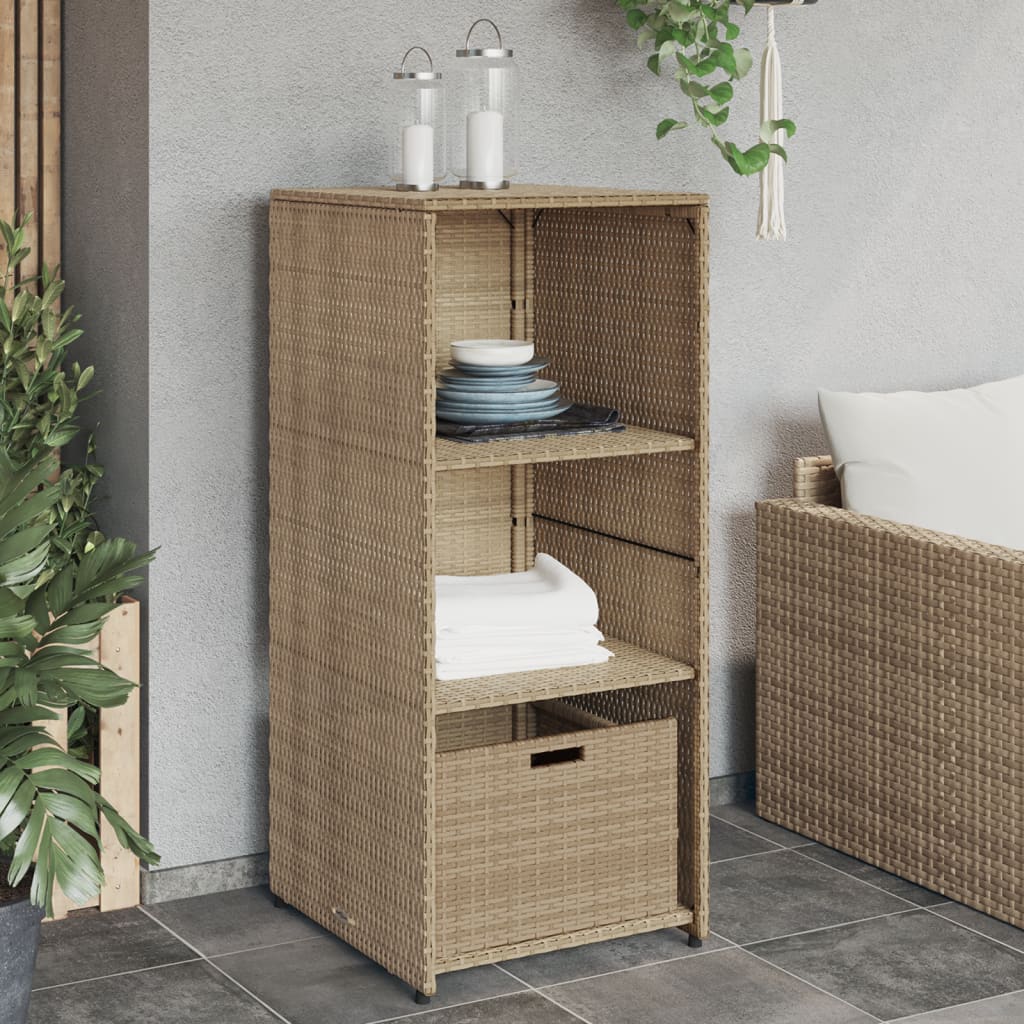 Beige puutarhan säilytyskaappi Alecsandrina 50x55x115cm (polyrottinki)