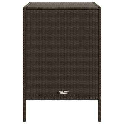 Ruskea puutarhan säilytyskaappi Rufino 55x59x80cm (polyrottinki)