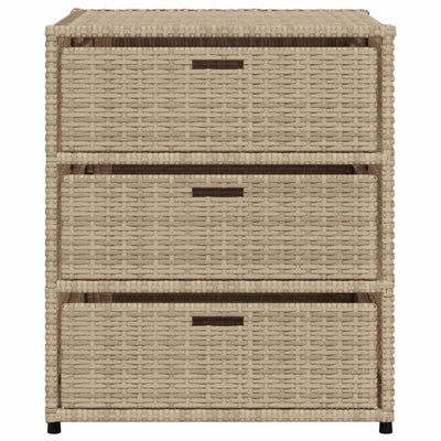 Puutarhan säilytyskaappi beige 55x59x69 cm polyrottinki