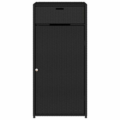 Musta puutarhan säilytyskaappi Calhoun 55x55x111cm (polyrottinki)