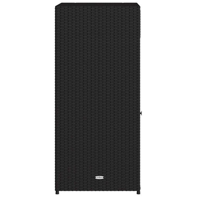 Musta puutarhan säilytyskaappi Calhoun 55x55x111cm (polyrottinki)