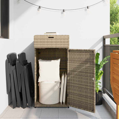 Beige puutarhan säilytyskaappi Calhoun 55x55x111cm (polyrottinki)