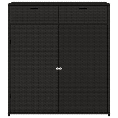 Puutarhan säilytyskaappi musta 105x55x113 cm polyrottinki