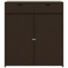 Ruskea puutarhan säilytyskaappi Calhoun 105x55x113cm (polyrottinki)