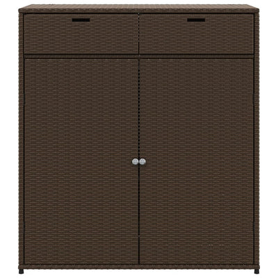 Puutarhan säilytyskaappi ruskea 105x55x113 cm polyrottinki